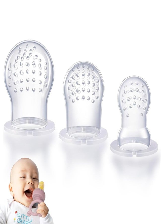JEXFUN Silicone Replacement Pouch Pacifier for Baby Fruit Food Feeder, Food Grade Silicone Feeder Sacs, Fruit Feeder Replacement Nipples, BPA Free (Small/Medium/Large Size, 3PCS) - Image 1