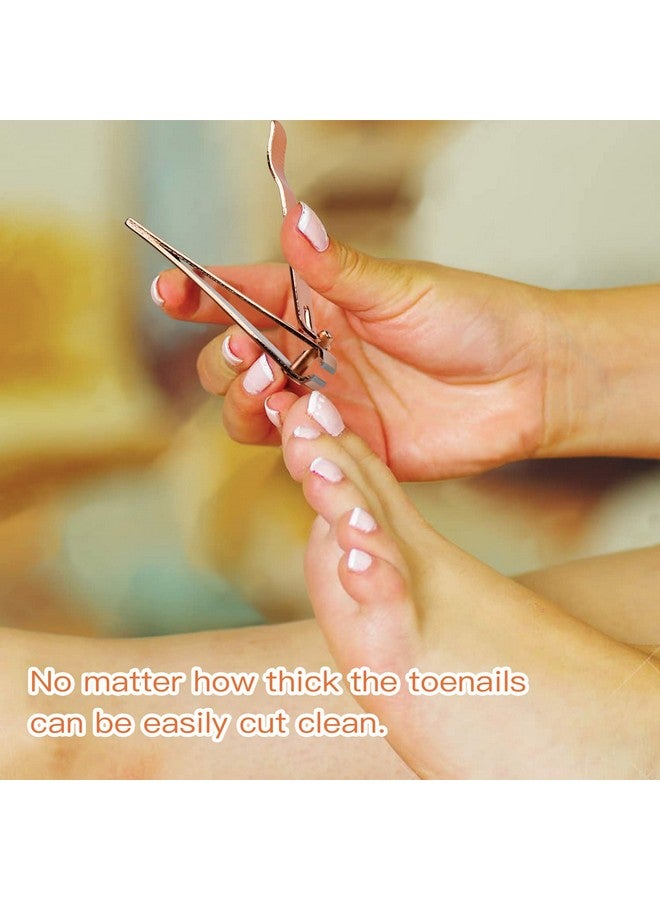 Rocutus 2Pcs/Set Portable Nail Scissors Adult Pedicure Nail Clippers Household Small Scissors Foot Manicure Scissors Manicure Tools (Rose Gold) - Image 5