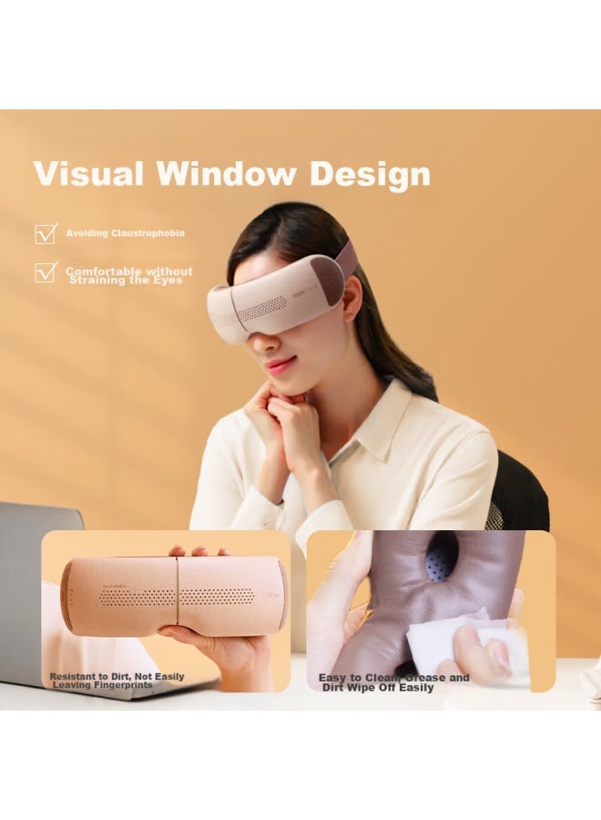 Breo Breo Eye Massager, Eye Care Device, Constant Temperature Heat Therapy Sleep Mask, Relieves Eye Fatigue, Birthday Gift, Seex2pro, Red Light Gold  - Image 2