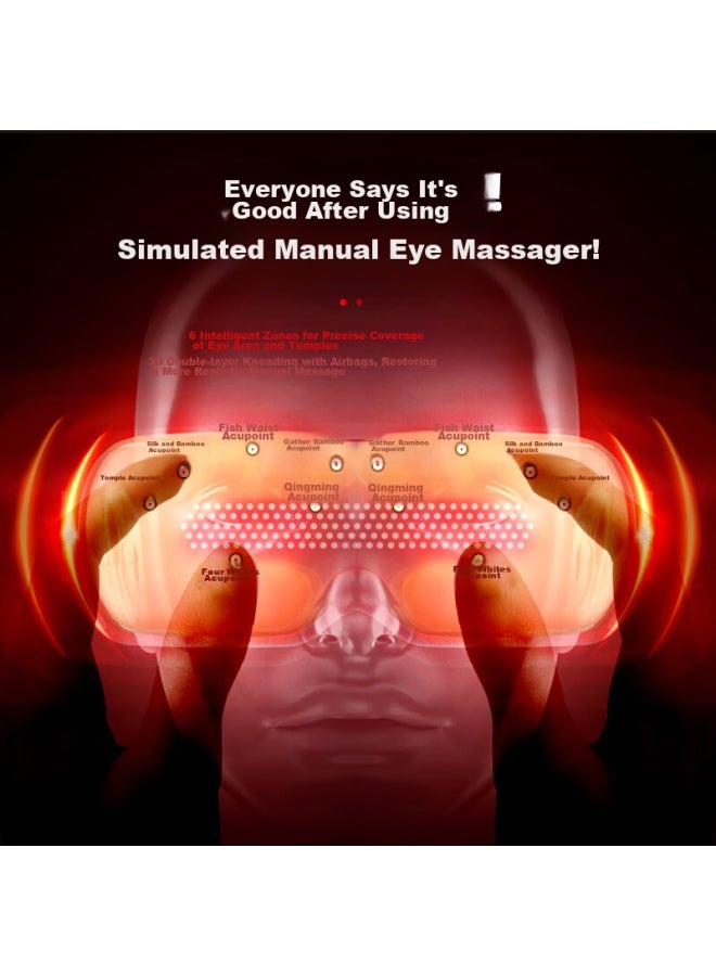 Breo Breo Eye Massager, Eye Care Device, Constant Temperature Heat Therapy Sleep Mask, Relieves Eye Fatigue, Birthday Gift, Seex2pro, Red Light Gold  - Image 1