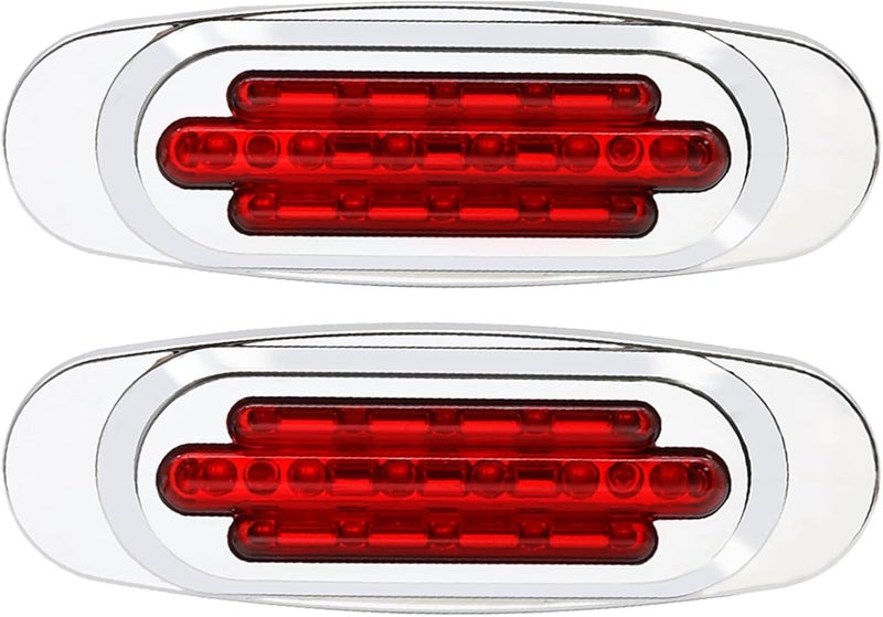 Ourbest ضوء علامة جانبي مقطورة بيضاوي، قطعتان 12 ديود LED ضوء إخلاص مقطورة ضوء LED علامة مقطورة للشاحنة الخلفية الاحتياطية فان بيك أب ATV شاحنات (أحمر) - Image 1