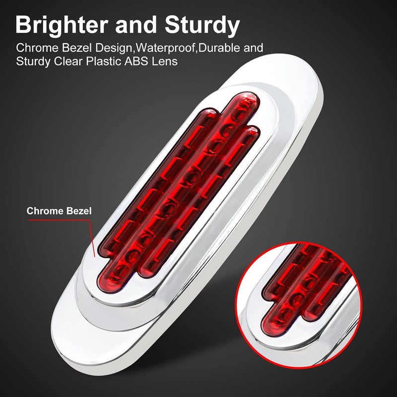 Ourbest ضوء علامة جانبي مقطورة بيضاوي، قطعتان 12 ديود LED ضوء إخلاص مقطورة ضوء LED علامة مقطورة للشاحنة الخلفية الاحتياطية فان بيك أب ATV شاحنات (أحمر) - Image 5