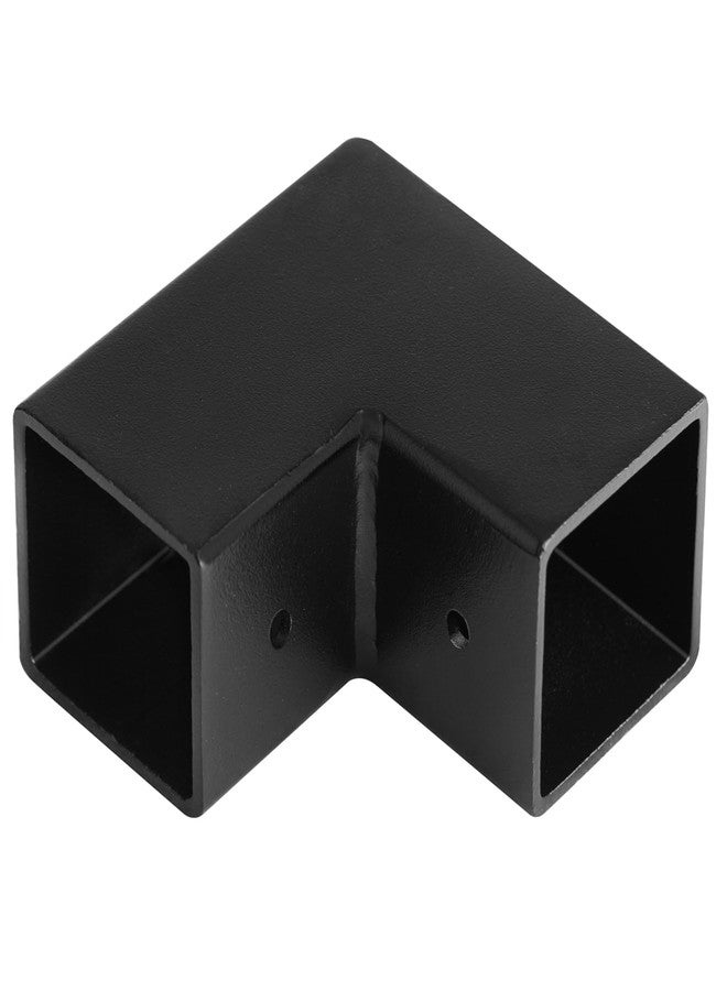 MOUNTAIN_ARK 4 Pack 1-1/2" Black Square Tube Fittings - 2 Way Connector, L Square Tubing Elbow Corner Joint Fence Rail Clamp, 2.6 mm Thick - Image 2