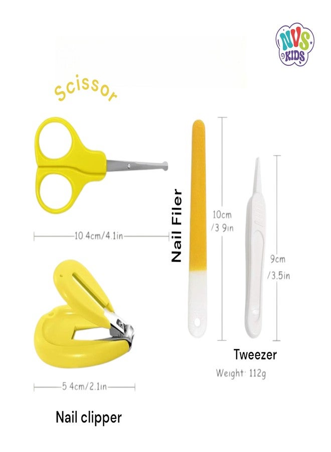NVS KIDS New Born Baby 4 in1 Nail Grooming Kit for Baby Manicure Set with Kids Nail Cutter, Tweezer, Filer and Scissors (Pink) - Image 3