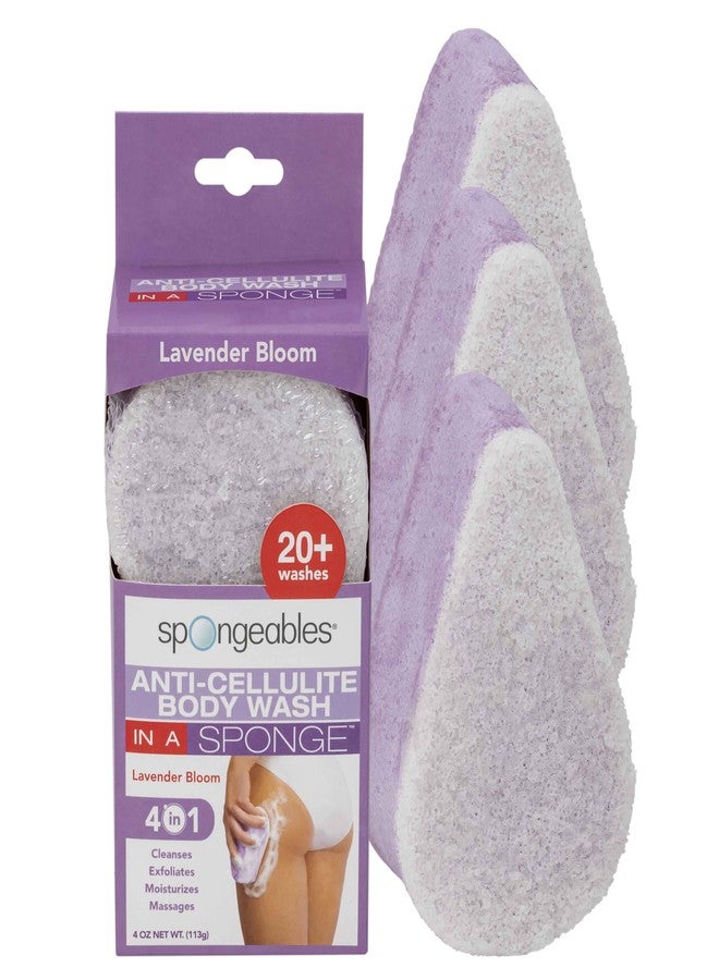 Spongeables Anti Cellulite Body Wash in a 20+ Wash Sponge, Lavender, 3 Count - Image 1