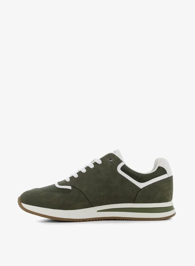 SJ Men's Textured Sneakers with Lace-Up Closure