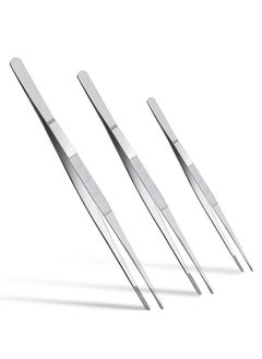 AESIFR 3pcs Kitchen Food Tongs, Fine Tweezer Tongs Stainless Steel Long Tweezers Grill Tongs for Cooking Kitchen Premium Tweezers Tongs Japanese Style Multifunction Cooking Tongs Barbecue Tongs  - Image 1