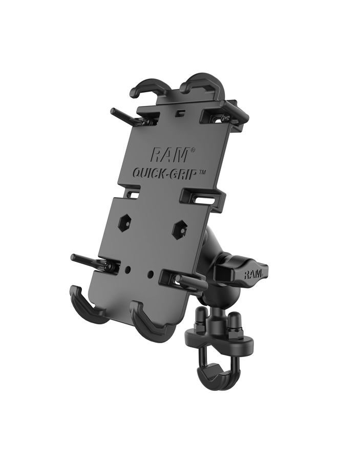 RAM Mounts Quick-Grip Large Phone Mount with Handlebar U-Bolt Base RAM-B-149Z-A-PD4U with Short Arm for Motorcycle, ATV/UTV, Bike - Image 1