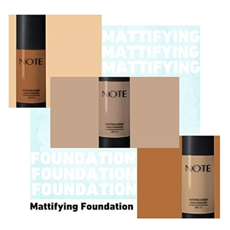 NOTE Cosmetics Note Cosmétique - MATTIFYING EXTREME WEAR Foundation - Women's Make-Up Palette - Beauty Blender, Anti-Dark Contour Make-Up (101 Bisque) - Image 4