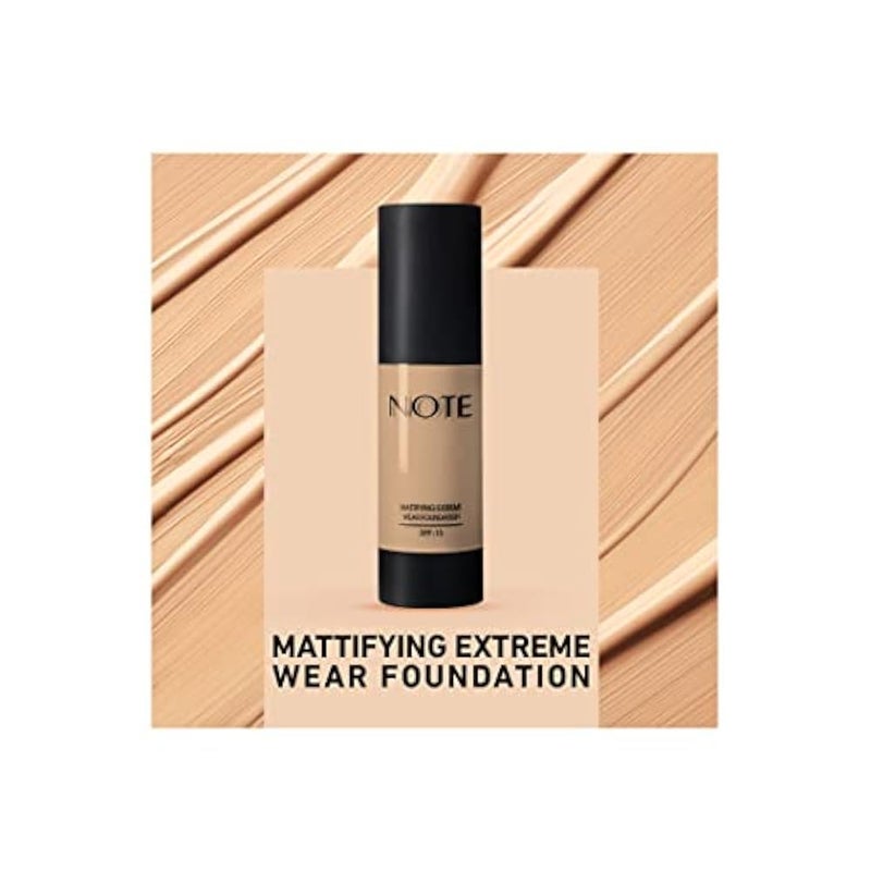 NOTE Cosmetics Note Cosmétique - MATTIFYING EXTREME WEAR Foundation - Women's Make-Up Palette - Beauty Blender, Anti-Dark Contour Make-Up (101 Bisque) - Image 5