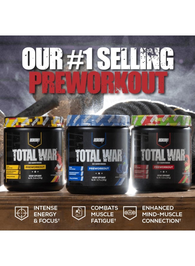 REDCON1 Total War Pre Workout Blue Lemonade 30 Servings 441g - Image 4