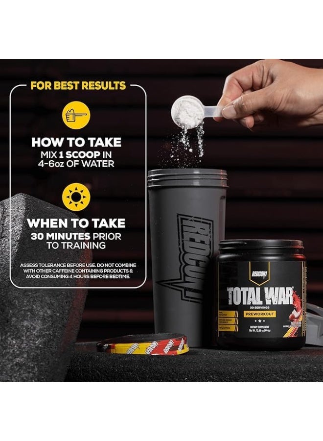 REDCON1 Total War Pre Workout Blue Lemonade 30 Servings 441g - Image 3