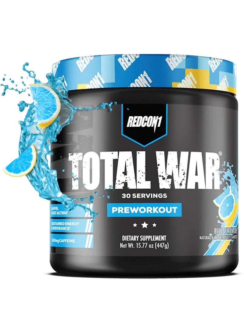 REDCON1 Total War Pre Workout Blue Lemonade 30 Servings 441g - Image 1