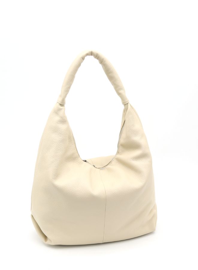 Effetty Genuine Leather Bag | 100% Pure Leather Shoulder Bag for Women | Made in Italy | Beige - Image 1