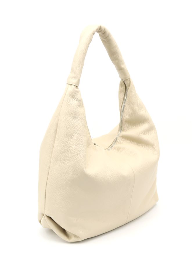 Effetty Genuine Leather Bag | 100% Pure Leather Shoulder Bag for Women | Made in Italy | Beige - Image 2