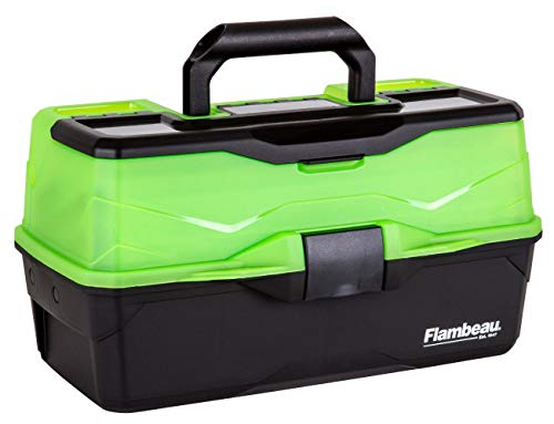 Flambeau Outdoors 6383FG 3Tray Classic Tray Tackle Box Portable Tackle Organizer Frost GreenBlack