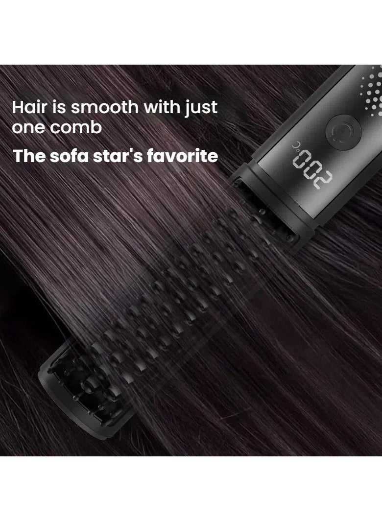 عام مشط شد الشعر لاسلكي يحتوي على أيونات سالبة داخل الزر، وهو أداة فائقة الفائدة التي يمكن استخدامها لشدة الشعر وكذلك لجعد الشعر، كما أنه يمكن شحنه. - Image 2