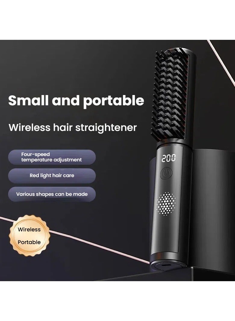 عام مشط شد الشعر لاسلكي يحتوي على أيونات سالبة داخل الزر، وهو أداة فائقة الفائدة التي يمكن استخدامها لشدة الشعر وكذلك لجعد الشعر، كما أنه يمكن شحنه. - Image 1