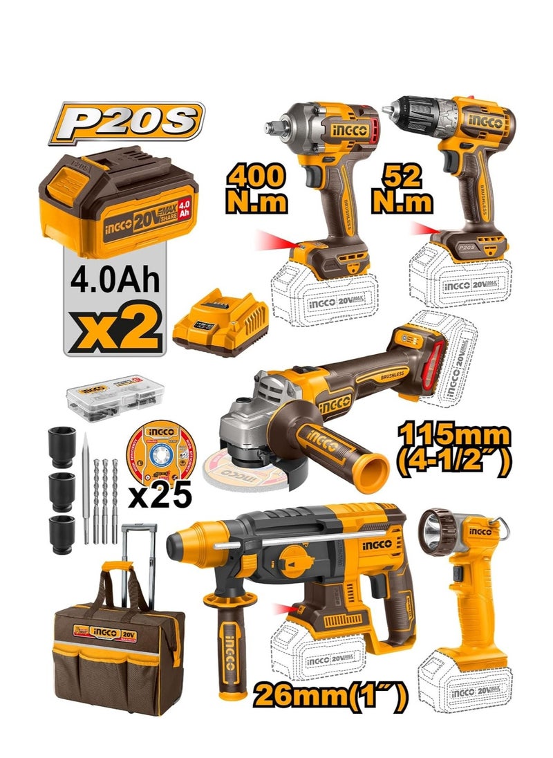 INGCO INGCO Cordless Tools 5 Pcs Cordless industrial combo kit - CKLI2058 