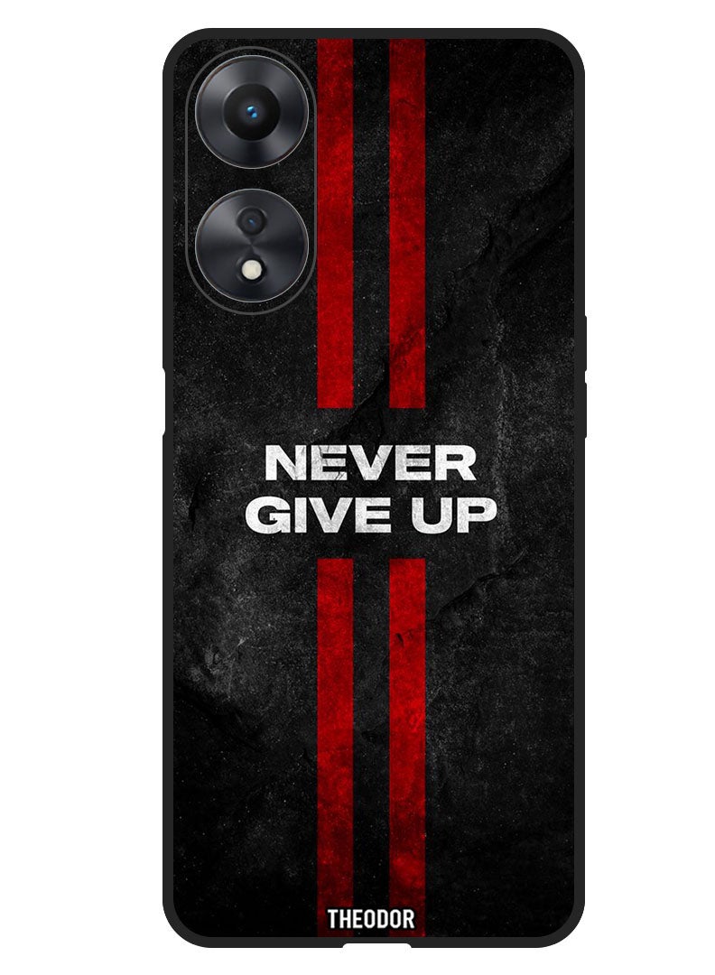 Theodor Protective Case Anti Scratch Shock Proof Bumper Cover For Oppo F23 5G Never Give up stripes - Image 1