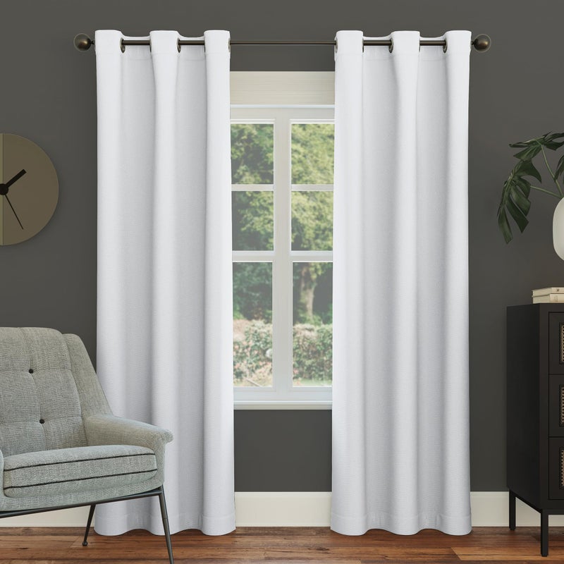 Sun Zero Easton Energy Saving Blackout Grommet Curtain Panel, 40" x 108", Oyster White - Image 1