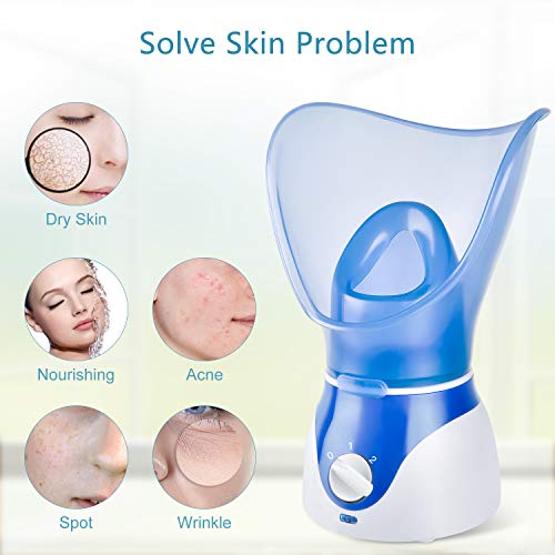 Seneryla Face Steamer for Facial Deep Cleaning, Facial Steamer for Women, 2 Modes Nano Ionic Facial Steamer for Unclogs Pores, Hydrating, Blue(Include Blackhead Remover Kit, Brush, Headband) - Image 3