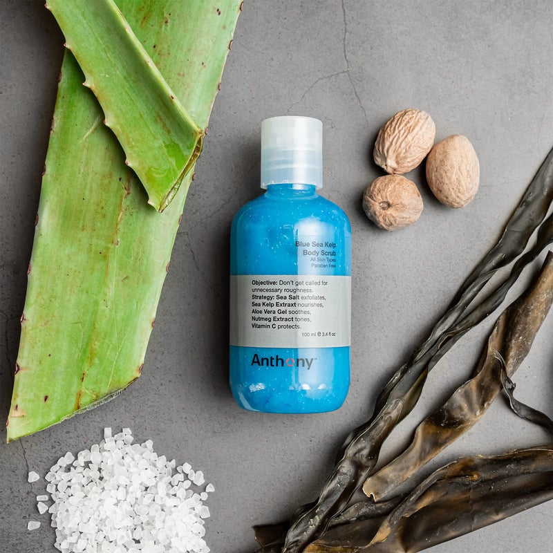 Anthony Exfoliating Body Scrub â€“ Sea Salt, Vitamin C, And Aloe Vera Deep Cleans, Smooths Rough Patches & Soothes and Protects Skin â€“ Blue Sea Kelp Body Wash 3.4 Fl Oz - Image 4