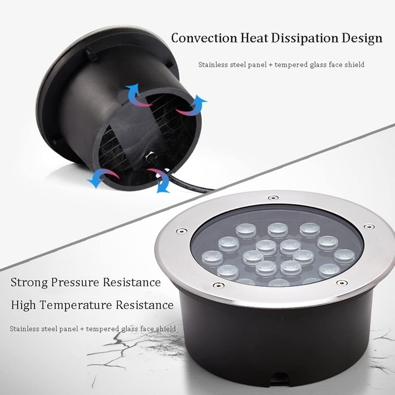 LED Recessed Ground Lights Round Outdoor Landscape Lights IP65 Waterproof Well Lights for Driveway, Deck, Step, Pathway - Image 5
