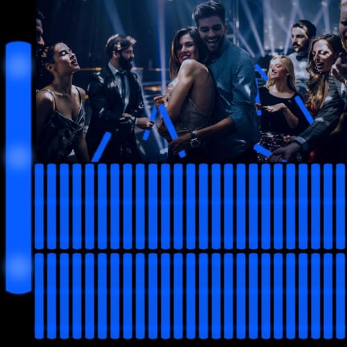 YOFOBU 48Pack LED Glow Foam Sticks BulkLight Up Glow Sticks with 3 Flashing ModesBlue Glow Wands Party PackGlow In The Dark Party Supplies for Valentines DayJuly 4th WeddingBirthdayConcert - Image 1
