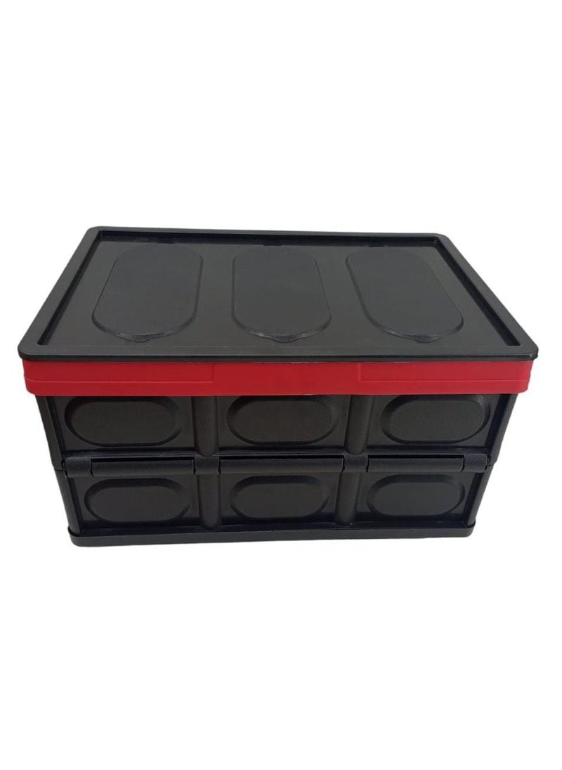 DRAMA HOME - Folding Storage Box Black/Red 42X29X23cm - Image 1