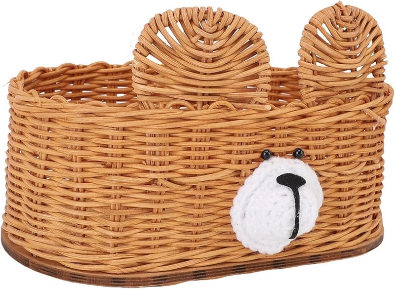 حامل علبة المناديل من الخيزران والكتان الرمادي موزع مناديل ورقية زخرفية للمنزل والمكتب - Image 3