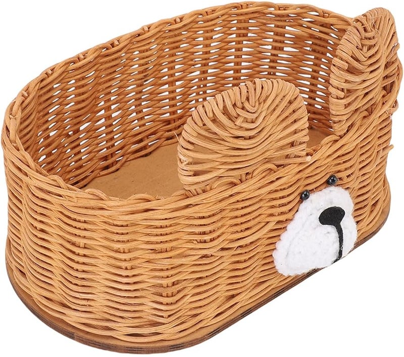 حامل علبة المناديل من الخيزران والكتان الرمادي موزع مناديل ورقية زخرفية للمنزل والمكتب - Image 5