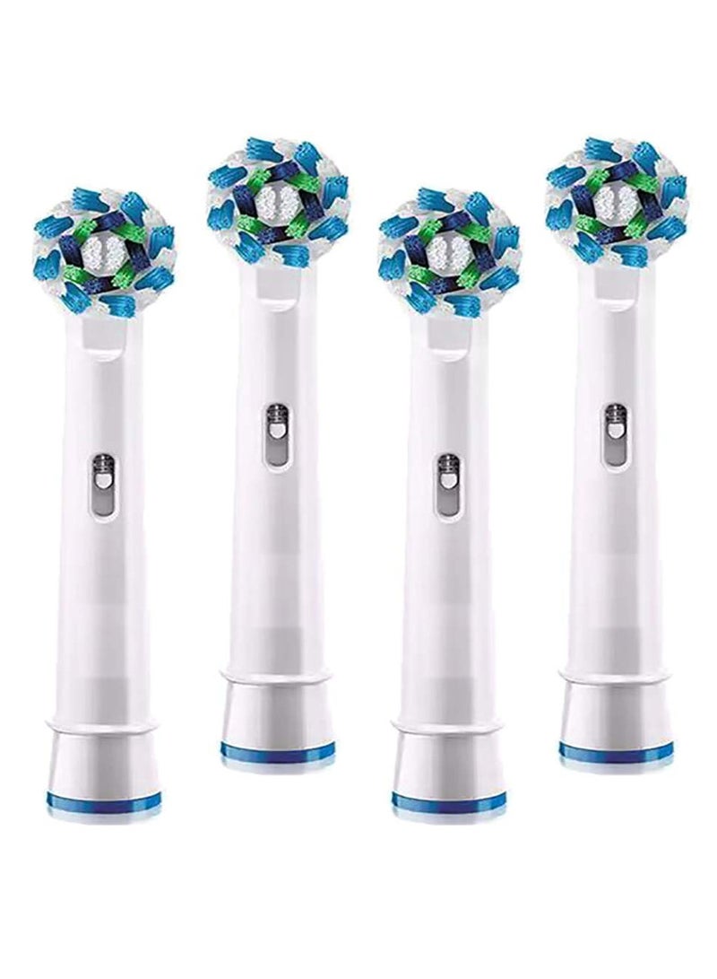 VIUAUAX Lazy Electric Toothbrush Head Soft Bristles Ceaning Small Brush Head,Compatible with Oral-B Electric Toothbrush Head (4 pieces) Cross Action Toothbrush Heads Compatible with Oral-B Devices - 4 Pieces - Image 1