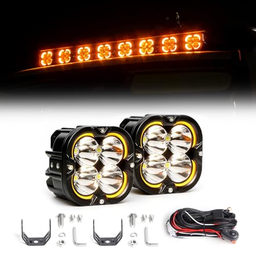 EXZEIT 120W 3Inch Lights Pods with DRL, 12000LM Driving LED Pods Ditch Lights, Bright Auxiliary lights for 4Runners Truck Cars Offroad,12V/24V - Image 1