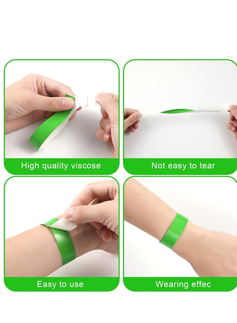 Zikra 300pcs Neon Wristbands, Waterproof Paper Colored Hand Bands for Events Wrist Armbands Bracelets for Party Clubs Music Festivals Concerts PE Fairs Adhesive - Image 3