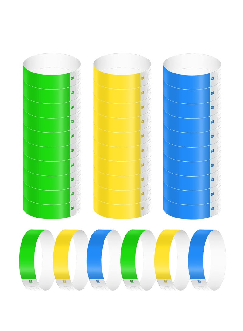 Zikra 300pcs Neon Wristbands, Waterproof Paper Colored Hand Bands for Events Wrist Armbands Bracelets for Party Clubs Music Festivals Concerts PE Fairs Adhesive - Image 1