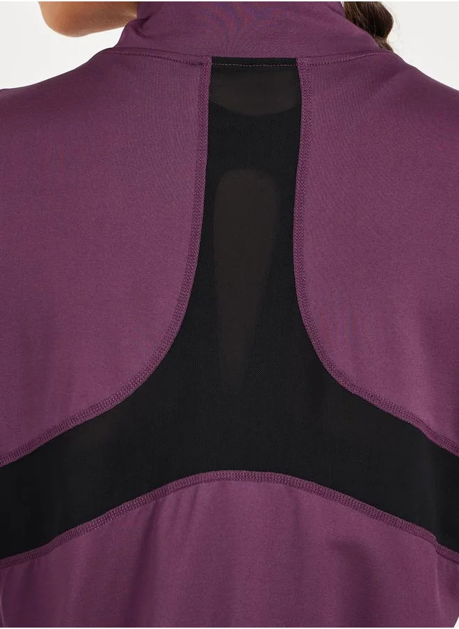 Styli Racerback Effect Color Block Long Sleeve Jacket