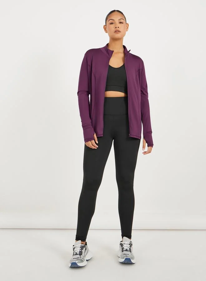 ستايلي اكتيف جاكيت بأكمام طويلة بتأثير ستيلي رايسر مع ألوان متداخلة