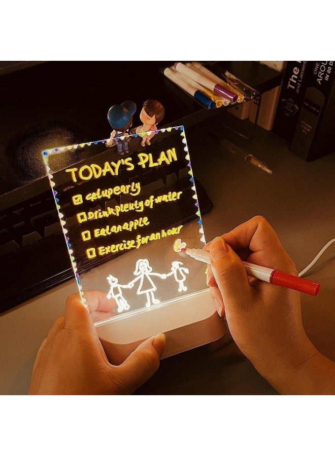 NYRWANA DIY 3D Writing Board with Pen & Light | 11 x 17.5 x 5.5 cm | Led Writing Pad, Writing Pad with Light, Acrylic Board, Table Lamp, Home & Office Decor Items, Gift - Image 4
