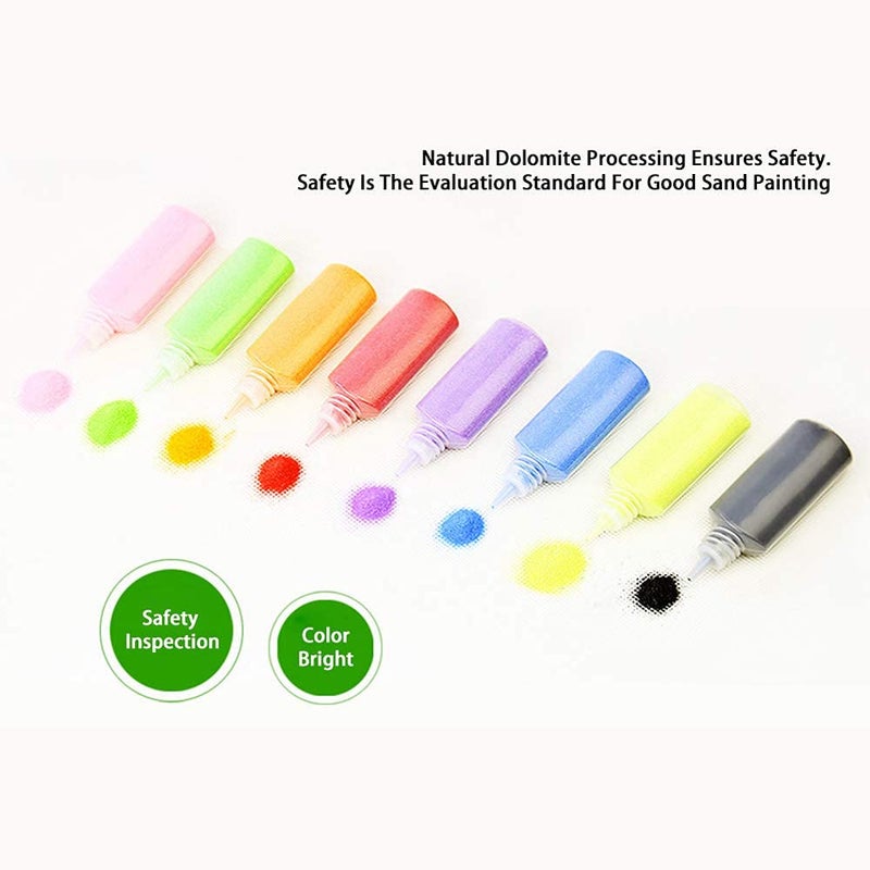 PMW - Crafty Sand Bottles DIY Arts and Crafts Kit - Colour Sand for Kids' Art, Terrarium Play, Drawing Sandbox, Wedding Decorations - 12 Colours - 1.76 OZ Per Bottle - Image 3