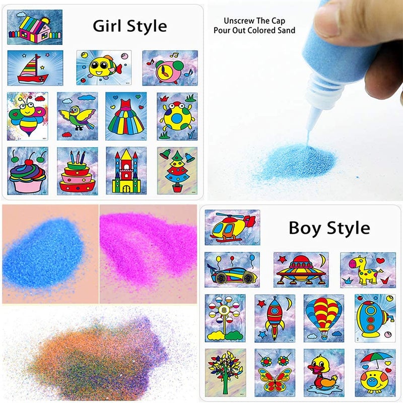 PMW - Crafty Sand Bottles DIY Arts and Crafts Kit - Colour Sand for Kids' Art, Terrarium Play, Drawing Sandbox, Wedding Decorations - 12 Colours - 1.76 OZ Per Bottle - Image 5