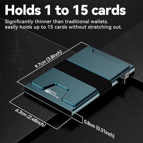 furid Smart Card Wallet for Men Slim: Minimalist Wallet For Men - RFID Blocking Pop Up Front Pocket Wallet, Metal Wallet 11 Card Holder - Image 2