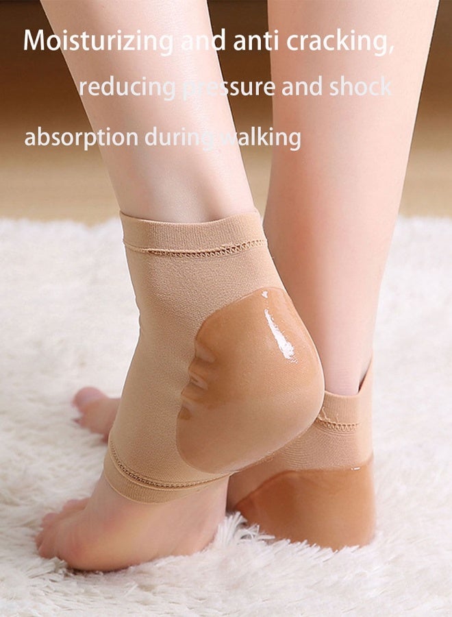 Generic Pair of Cracked Heel Repair Socks, Moisturizing Heel Socks, Comfortable and Breathable Gel Foot Moisturizing Socks, Protective Socks for Dry, Cracked, Hard and Rough Heels, Skin Color - Image 1