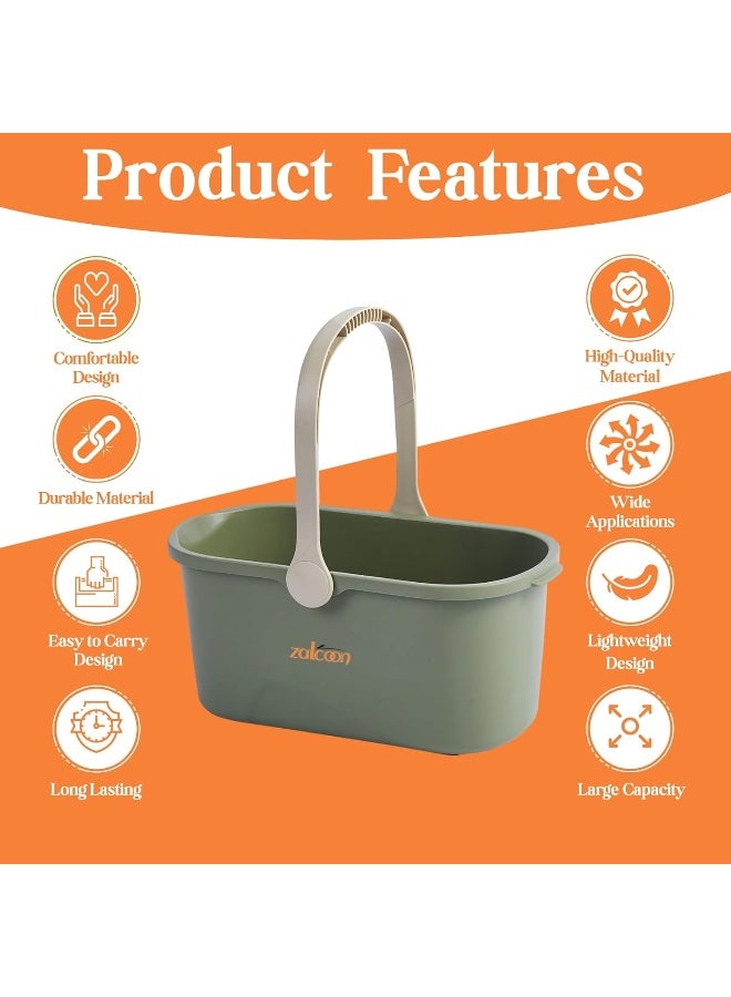 Zalcoon 3.4 Gallon (13L) Large Plastic Water Bucket with Handle for House Cleaning Multiuse, Laundry Basket, Portable Plastic Basket for Storage Organization, Water Container for Cleaning - Image 4