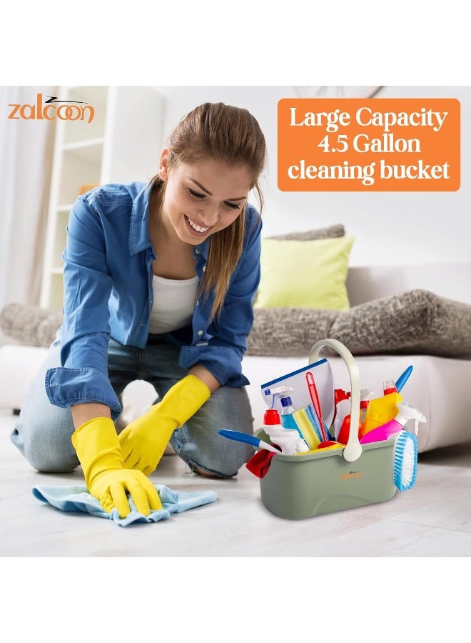 Zalcoon 3.4 Gallon (13L) Large Plastic Water Bucket with Handle for House Cleaning Multiuse, Laundry Basket, Portable Plastic Basket for Storage Organization, Water Container for Cleaning - Image 5