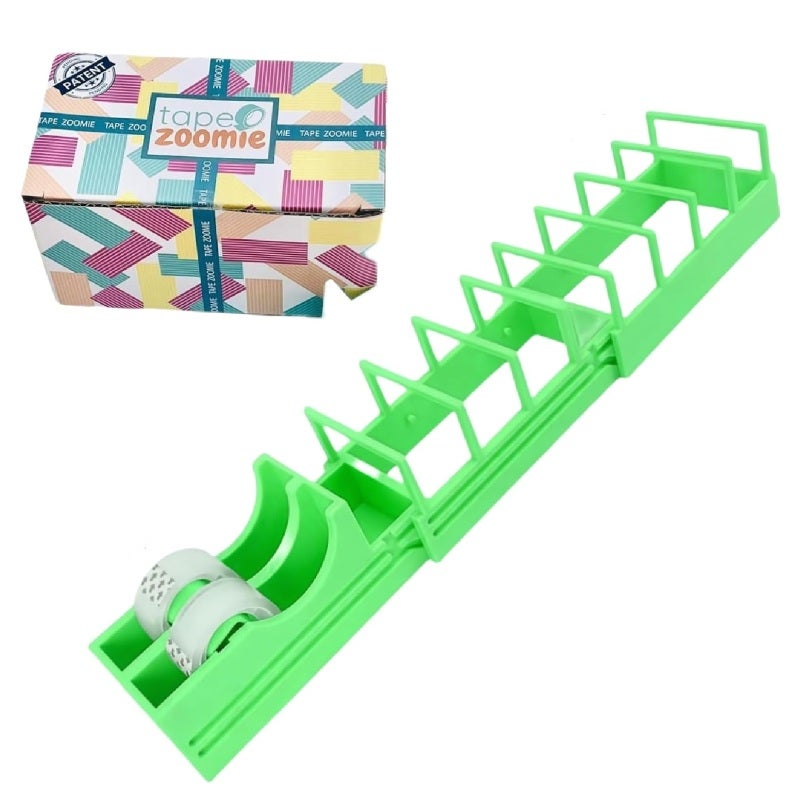 Foldable Portable Tape Dispenser: Double Roll, Premium Shockproof Wear-Resistant Plastic, Multi-Type Tape & Ribbon Compatible, for Gift Wrapping, Packaging, Crafting Projects & On-the-Go Use - Image 1