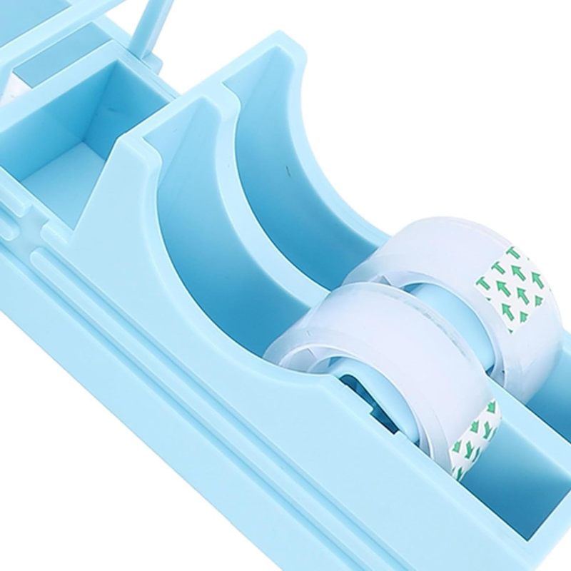 Foldable Portable Tape Dispenser: Double Roll, Premium Shockproof Wear-Resistant Plastic, Multi-Type Tape & Ribbon Compatible, for Gift Wrapping, Packaging, Crafting Projects & On-the-Go Use - Image 4