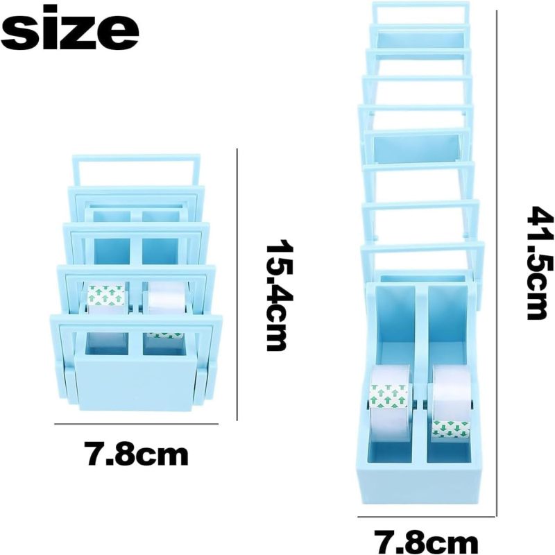 Foldable Portable Tape Dispenser: Double Roll, Premium Shockproof Wear-Resistant Plastic, Multi-Type Tape & Ribbon Compatible, for Gift Wrapping, Packaging, Crafting Projects & On-the-Go Use - Image 5