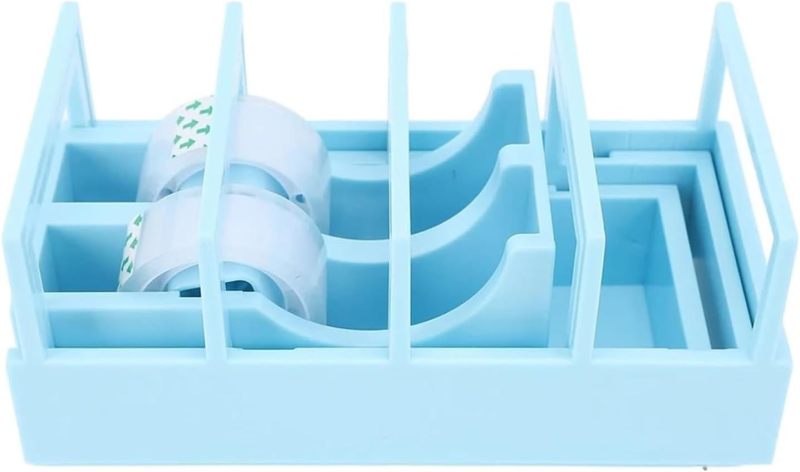 Foldable Portable Tape Dispenser: Double Roll, Premium Shockproof Wear-Resistant Plastic, Multi-Type Tape & Ribbon Compatible, for Gift Wrapping, Packaging, Crafting Projects & On-the-Go Use - Image 2