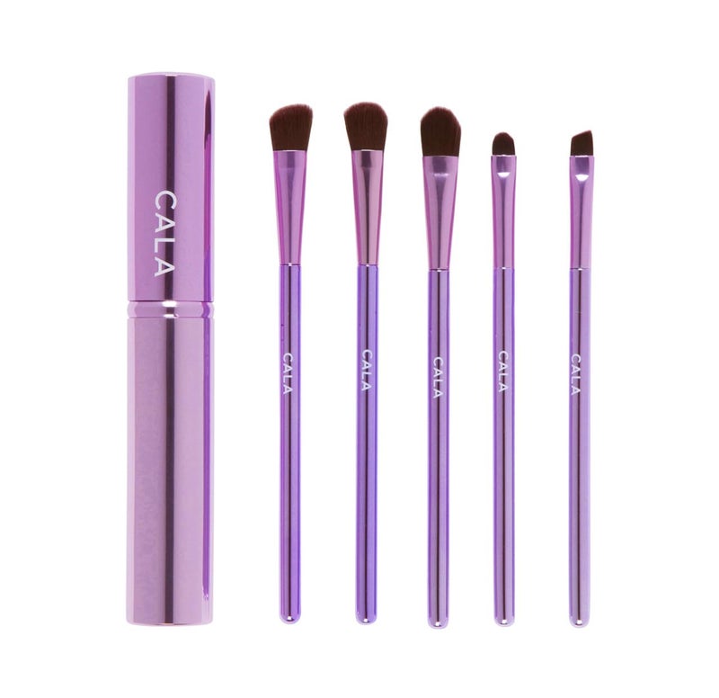 Cala Metallic pink essential eye brush set 5 count, 5 Count